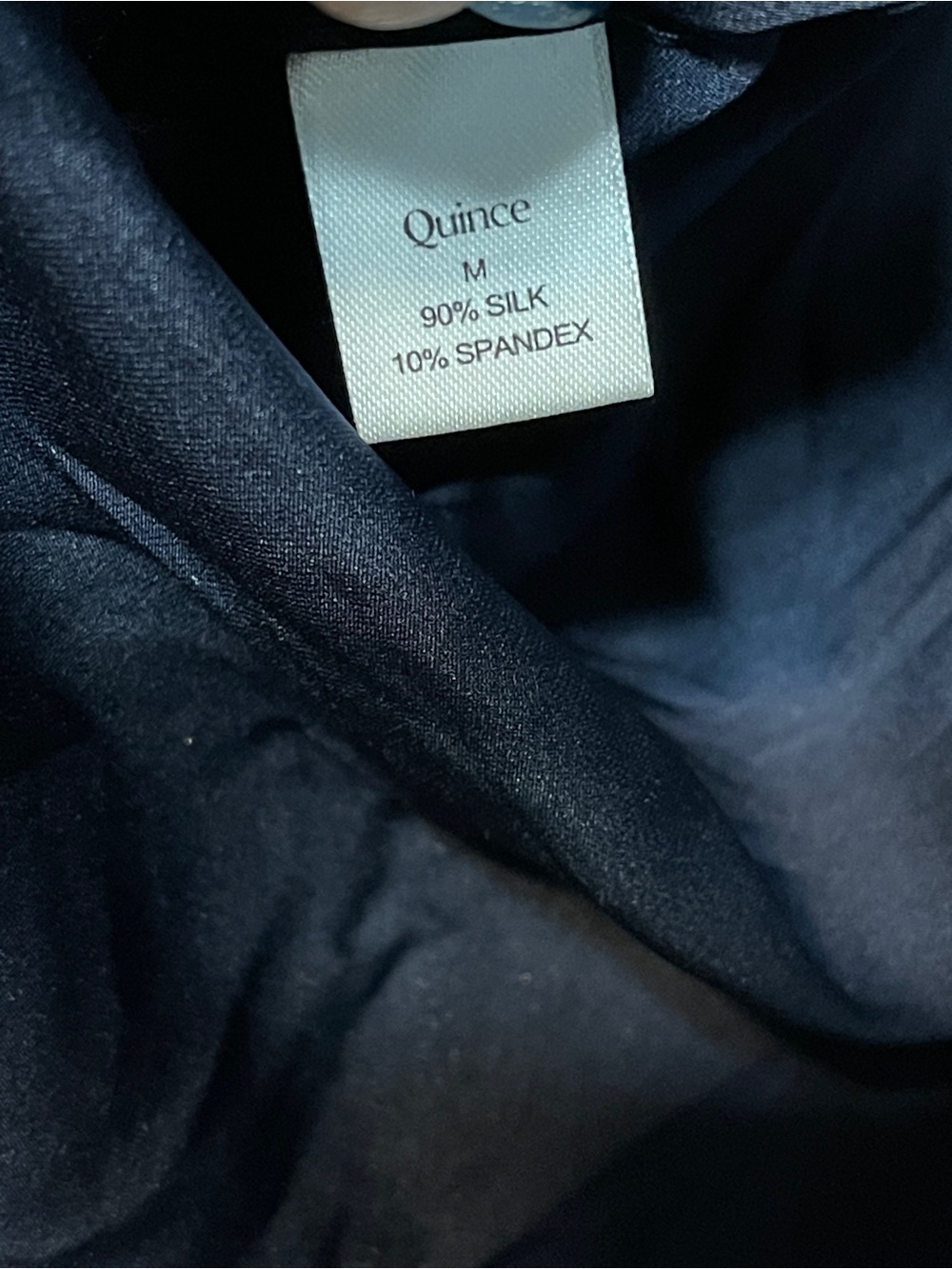 Quince Blue Silk Wrap Dress V Neck Short Sleeve Tie Waist Medium Old Money Chic - Picture 7 of 7